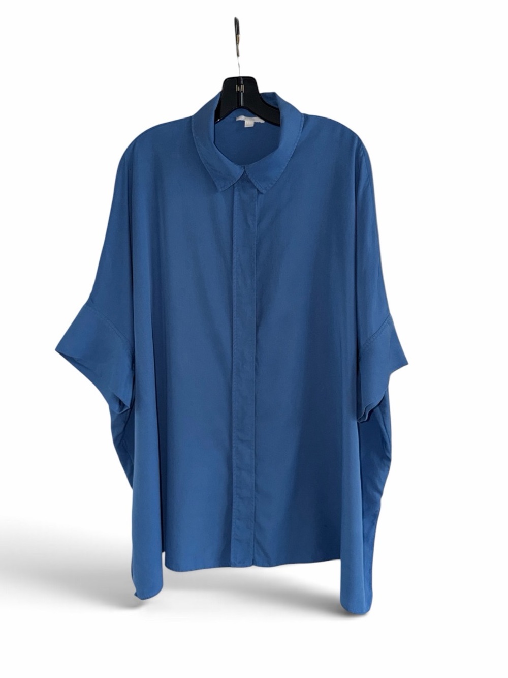 COS Blue Oversized Short-Sleeve Button-Down Shirt size M